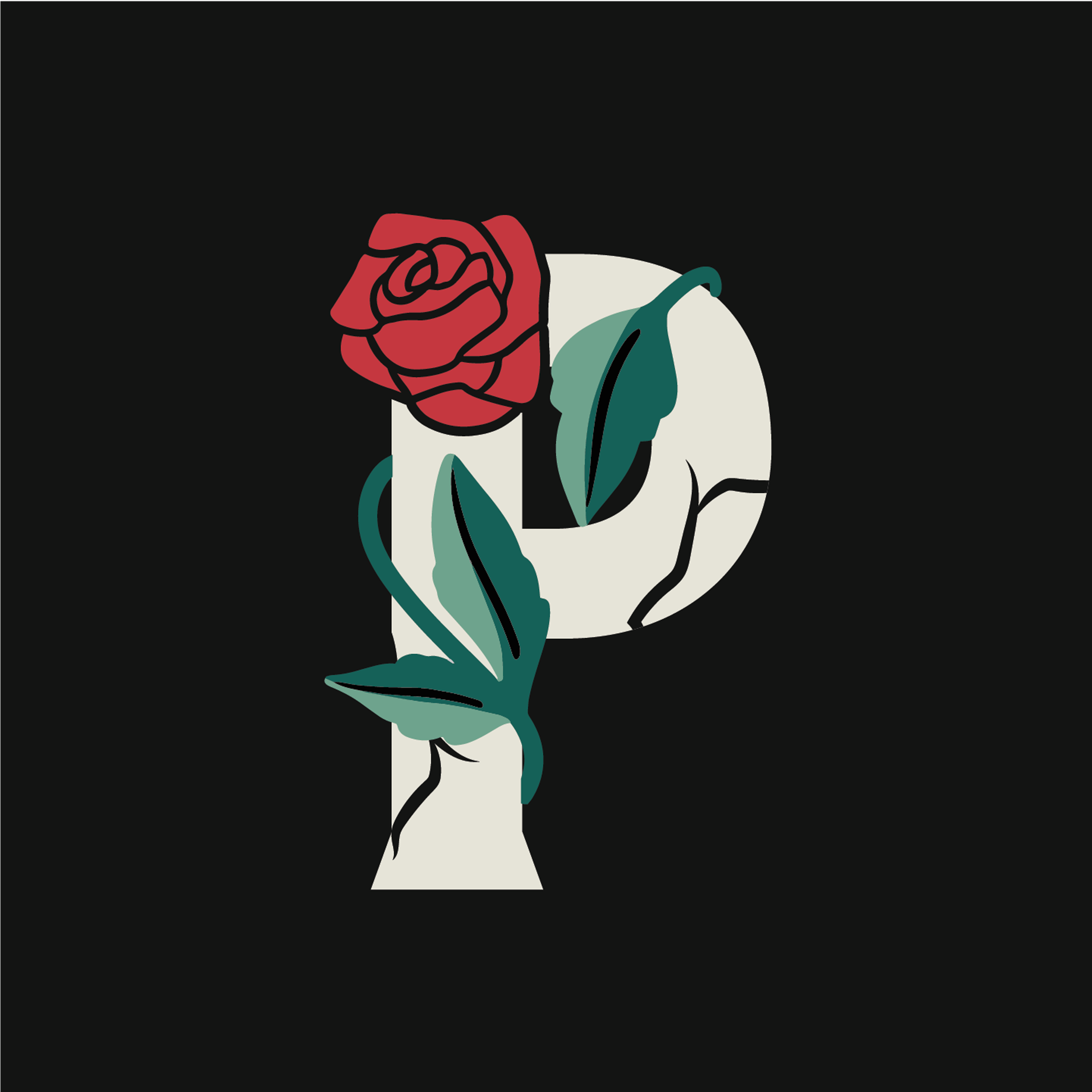 rose-letter-p-design-theme