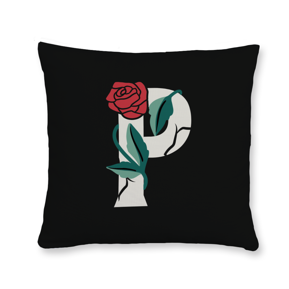 rose-letter-p-throw-pillow