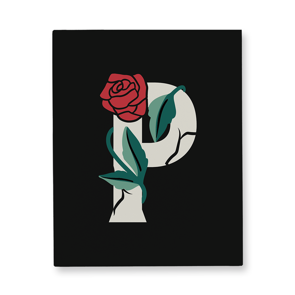 rose-letter-p-canvas-wall-art