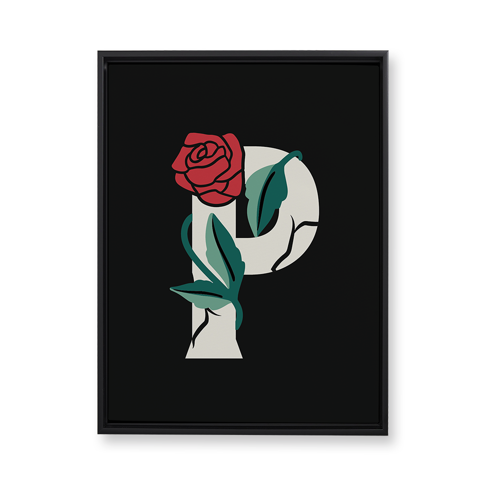 rose-letter-p-floating-canvas-wall-art
