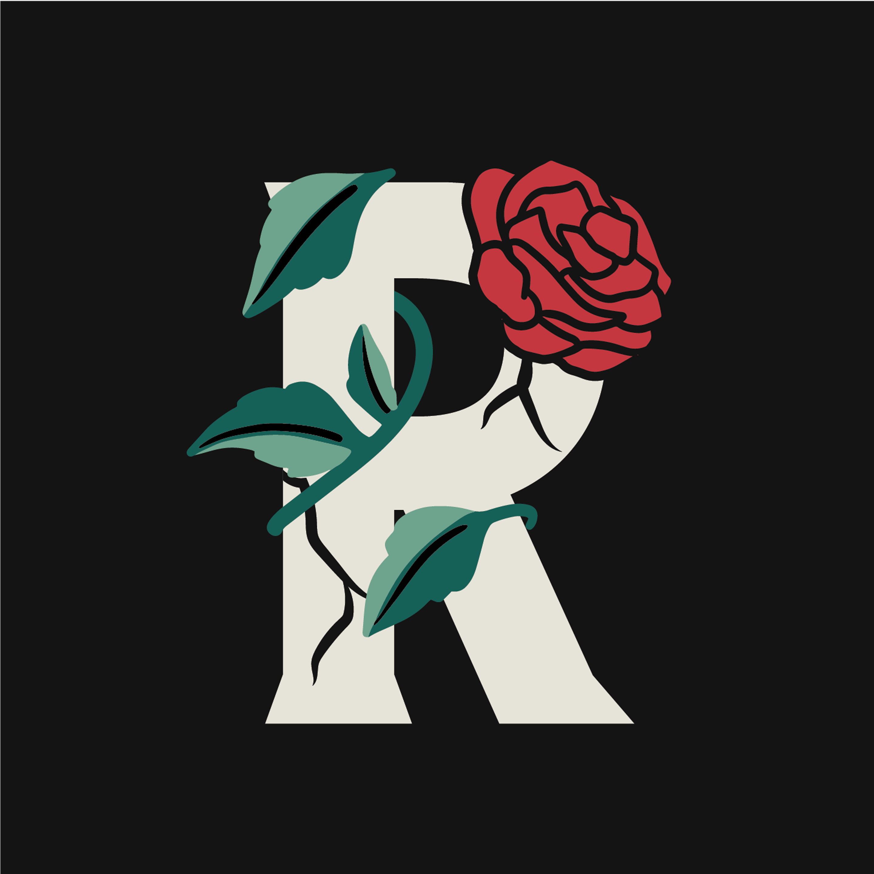 Rose Letter R – Home & Ink