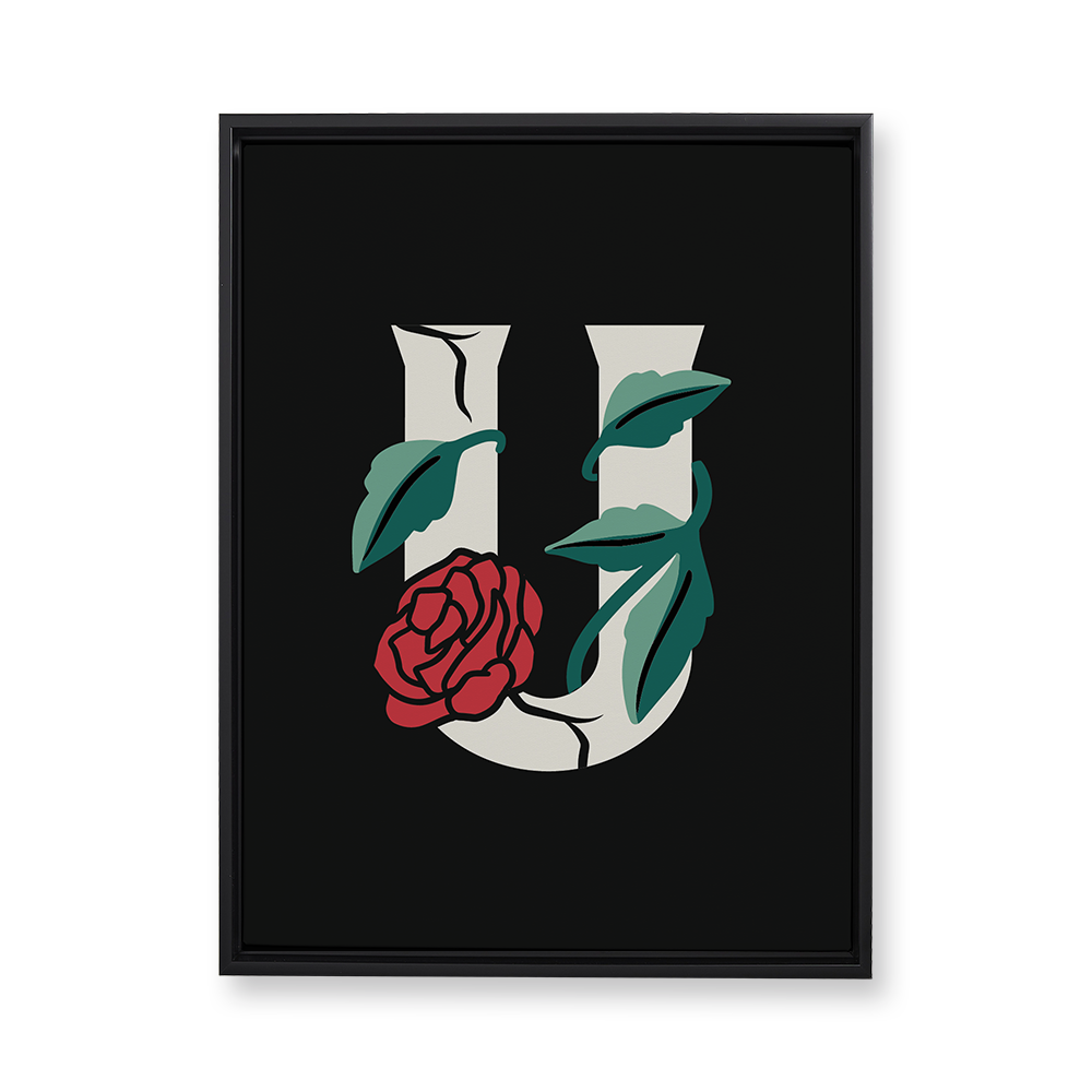 rose-letter-u-floating-canvas-wall-art