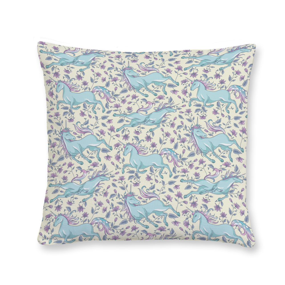 Running Unicorn Pattern Throw Pillow