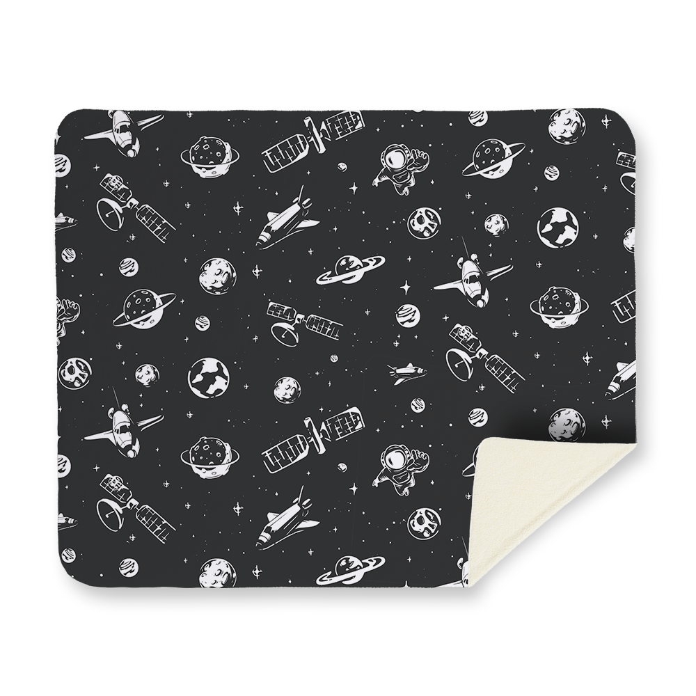 Satellites In Space Pattern Sherpa Blanket