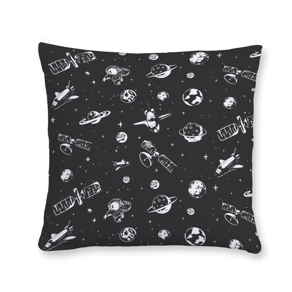 Satellites In Space Pattern Throw Pillow