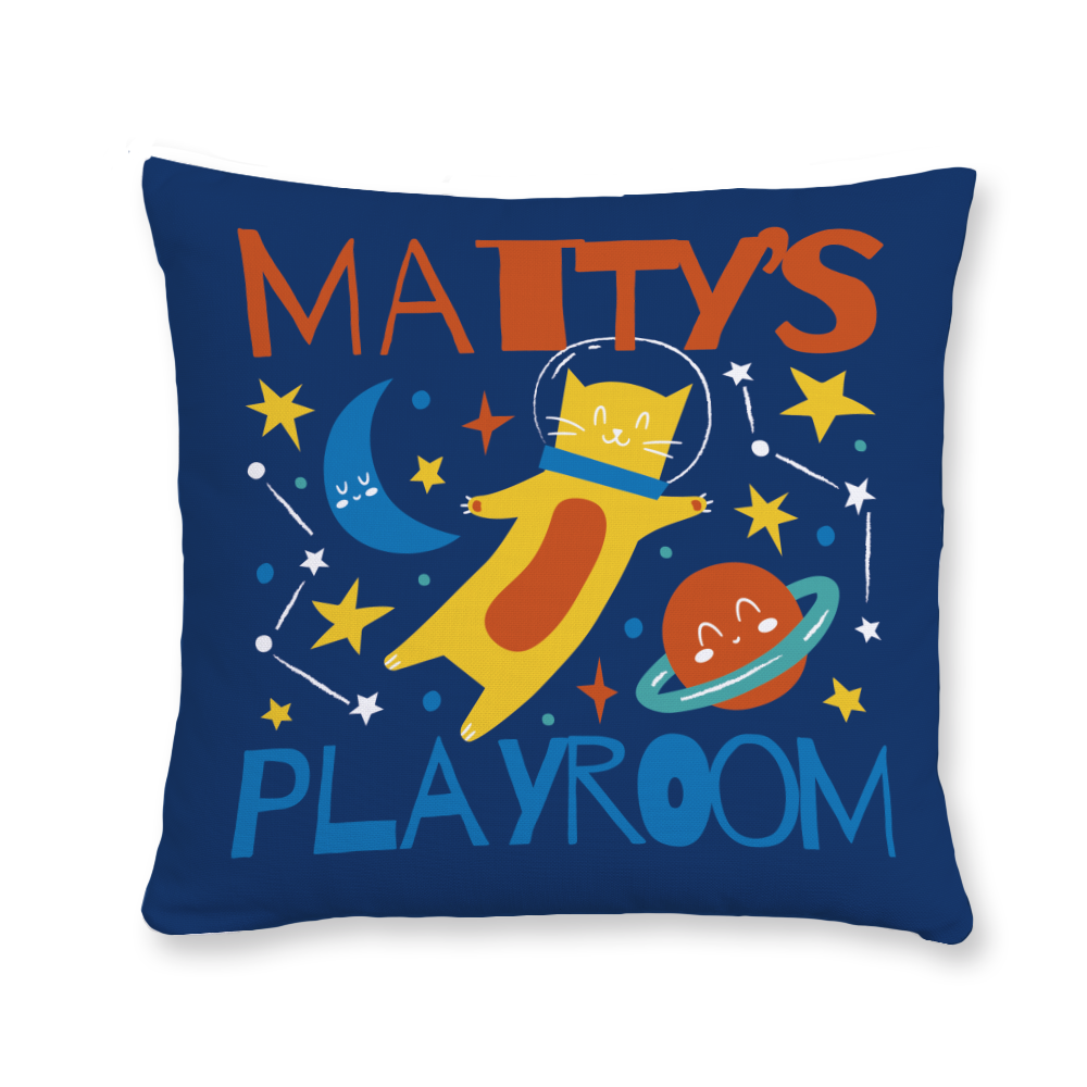 space-cat-throw-pillow