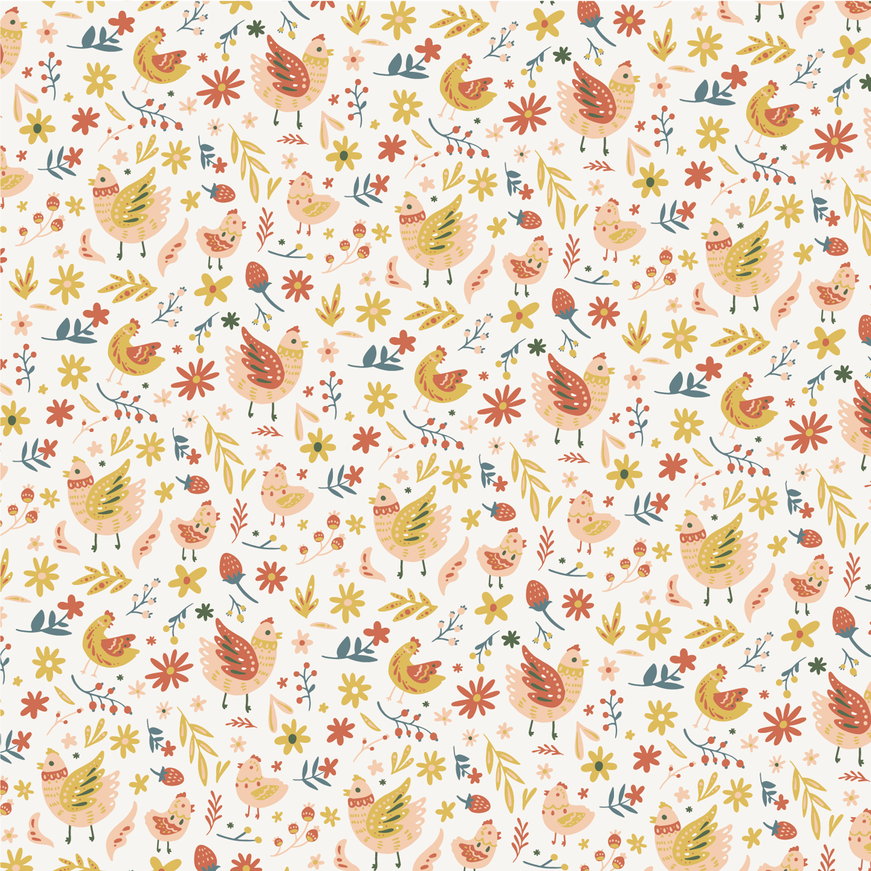 spring-chicken-floral-pattern-design-theme