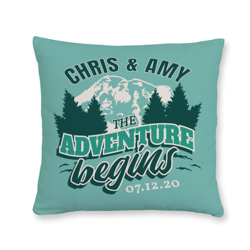 The Adventure Begins Throw Pillow