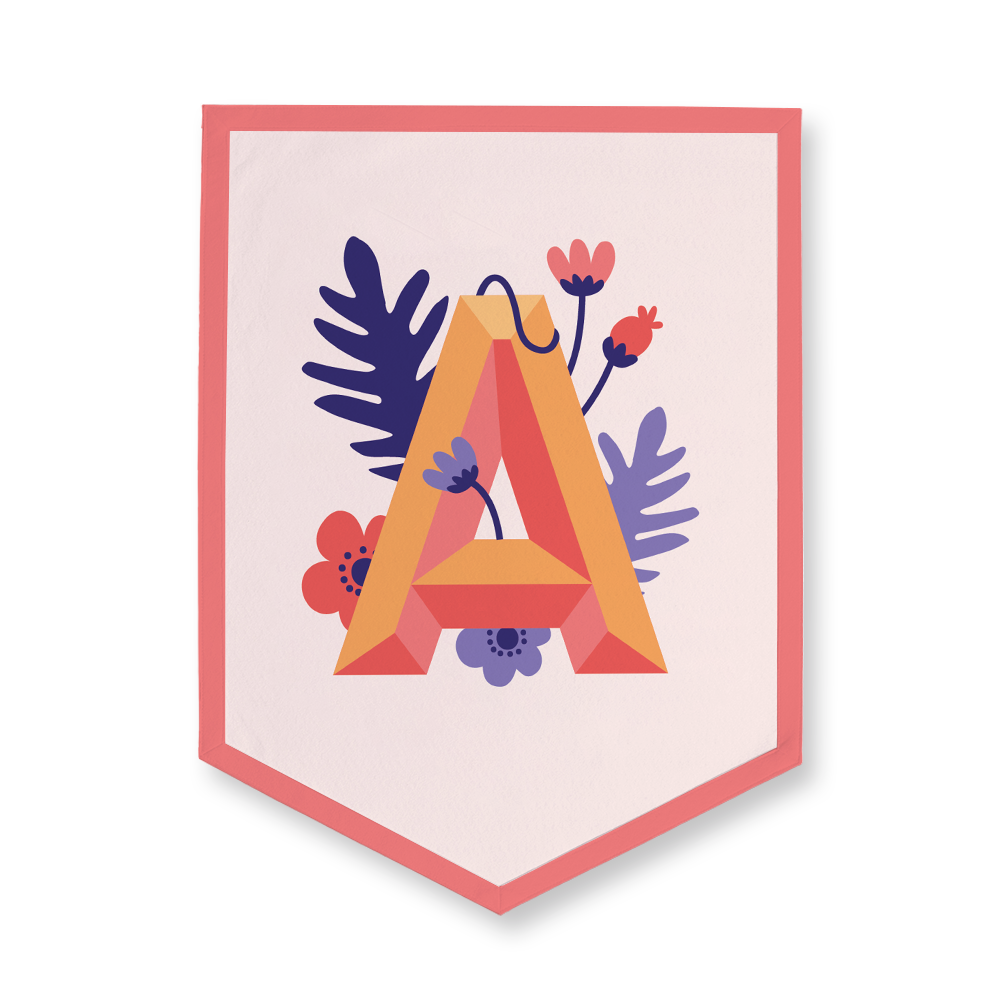 tropical-flowers-letter-a-camp-flag-five-point