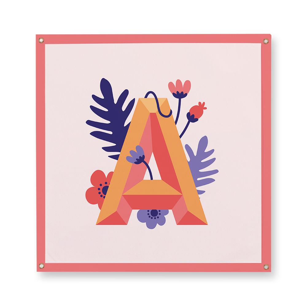 tropical-flowers-letter-a-camp-flag-square