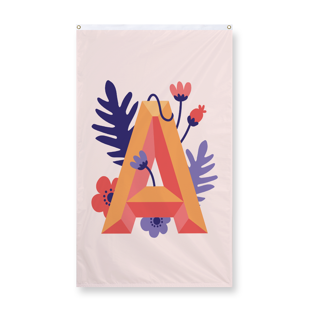 tropical-flowers-letter-a-display-flag