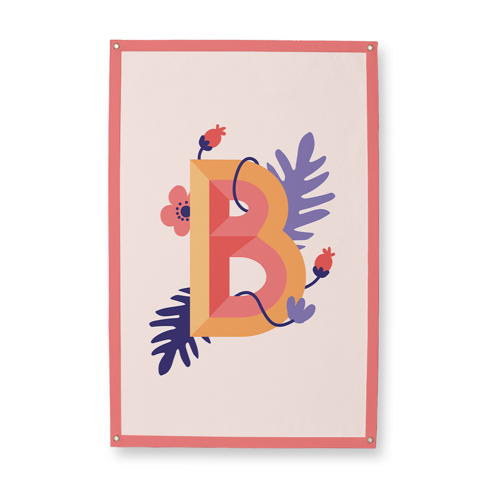 tropical-flowers-letter-b-camp-flag-rectangle