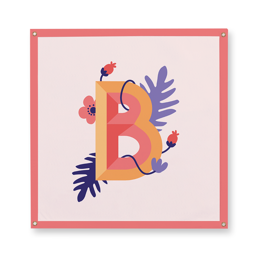 tropical-flowers-letter-b-camp-flag-square