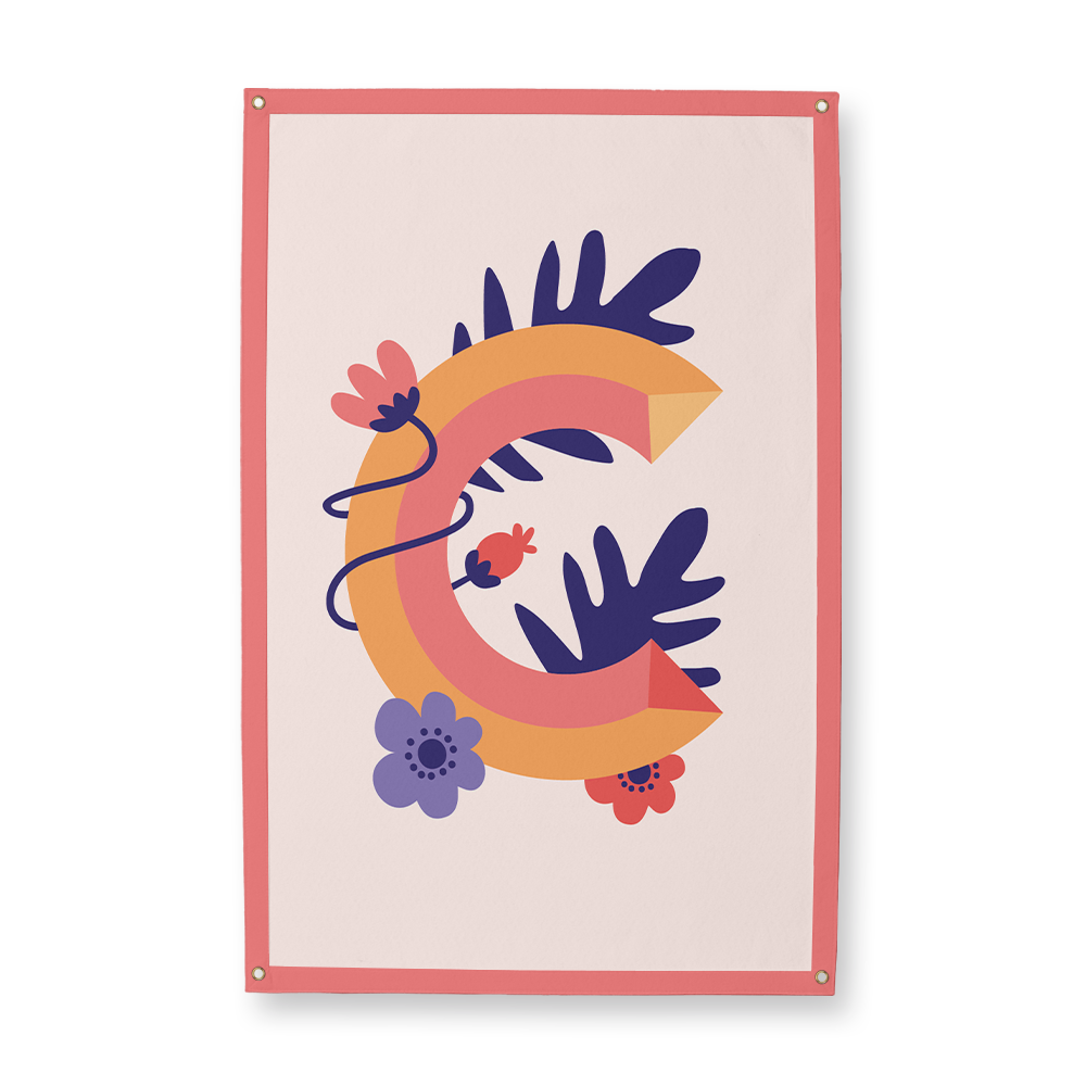 tropical-flowers-letter-c-camp-flag-rectangle