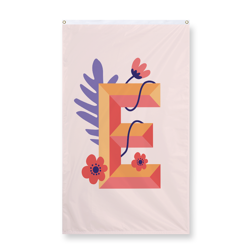 tropical-flowers-letter-e-display-flag