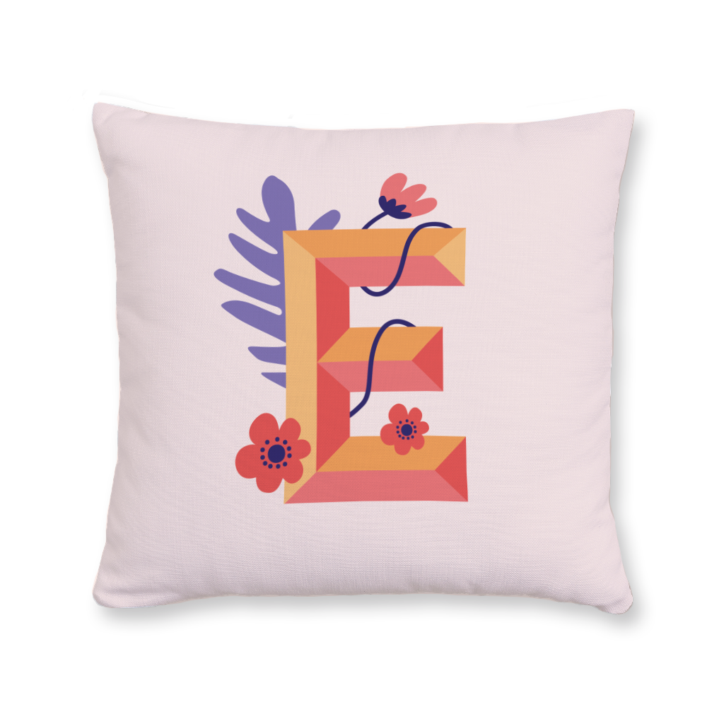 tropical-flowers-letter-e-throw-pillow