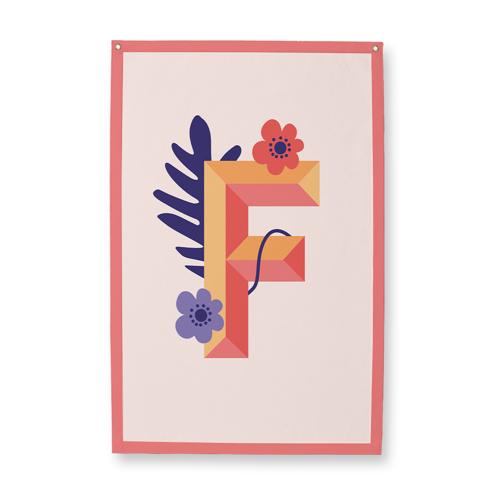 tropical-flowers-letter-f-camp-flag-rectangle