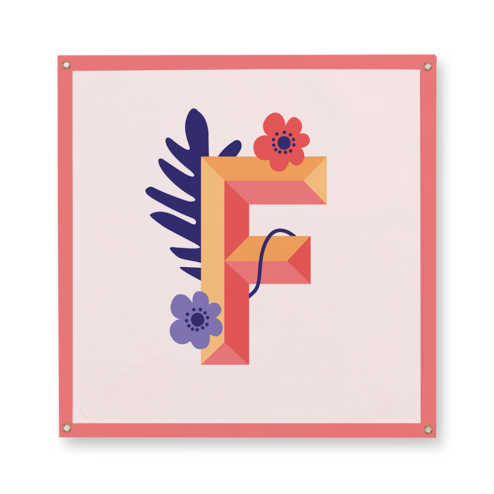 tropical-flowers-letter-f-camp-flag-square