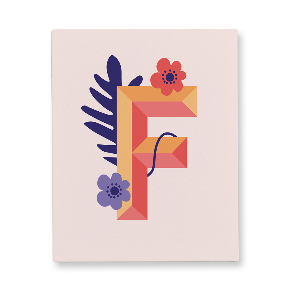 tropical-flowers-letter-f-canvas-wall-art