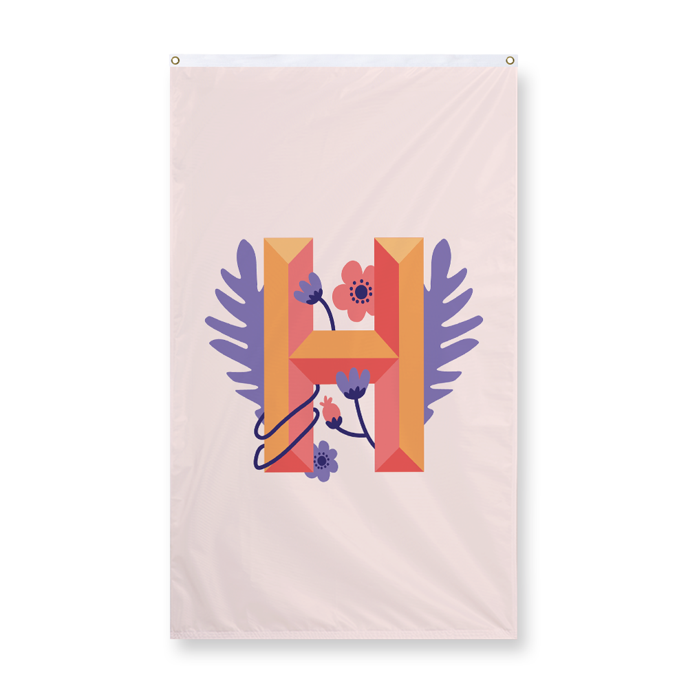 tropical-flowers-letter-h-display-flag