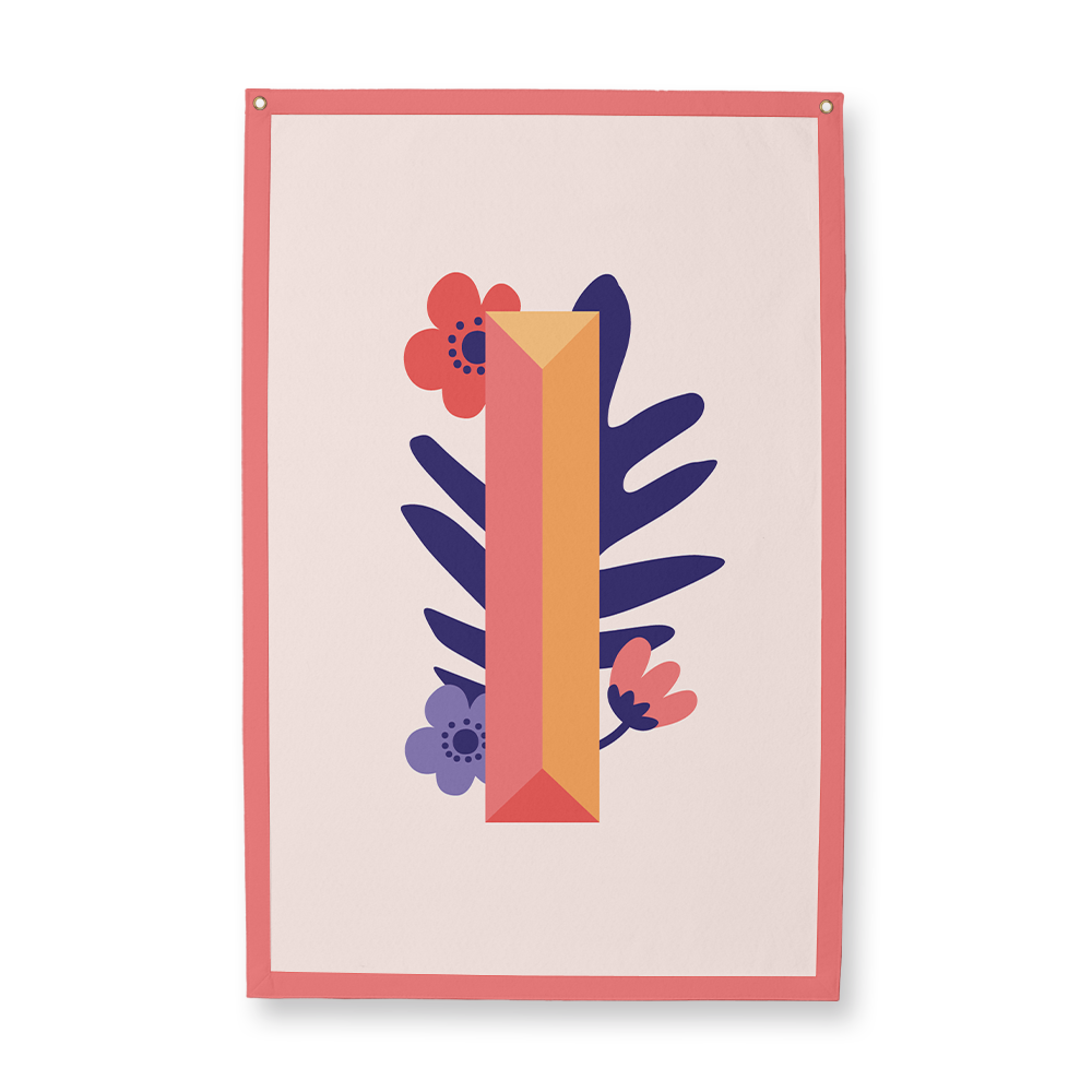tropical-flowers-letter-i-camp-flag-rectangle