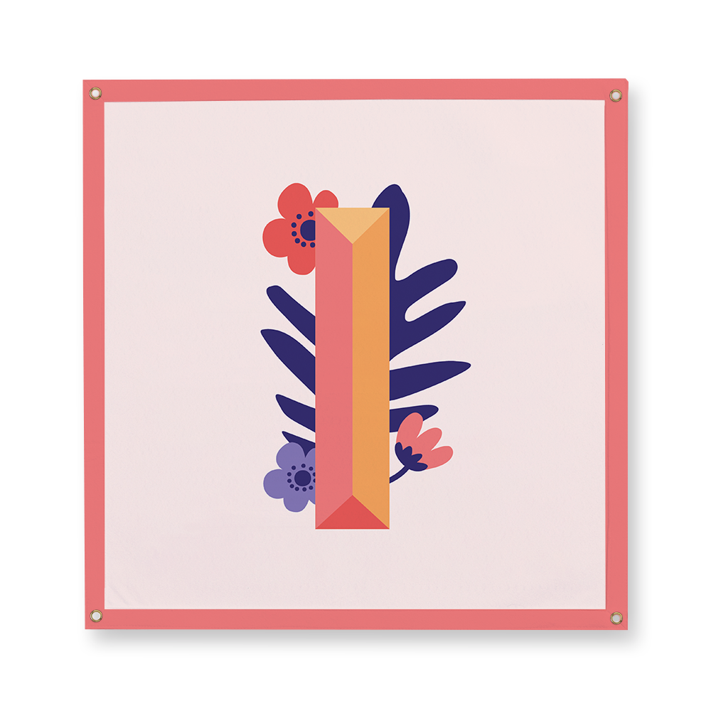 tropical-flowers-letter-i-camp-flag-square