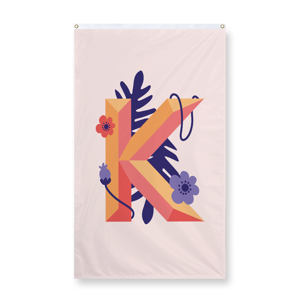 tropical-flowers-letter-k-display-flag