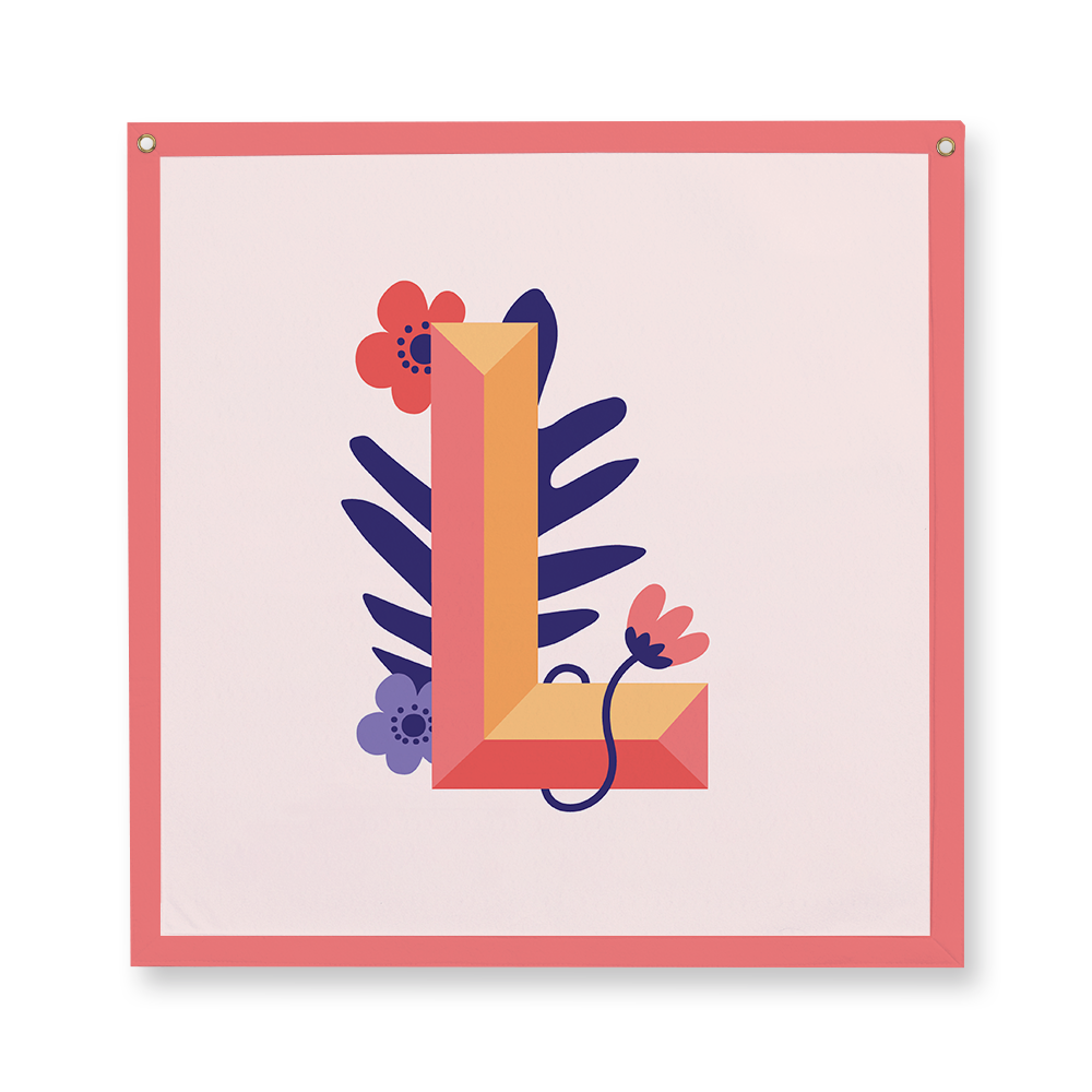 tropical-flowers-letter-l-camp-flag-square