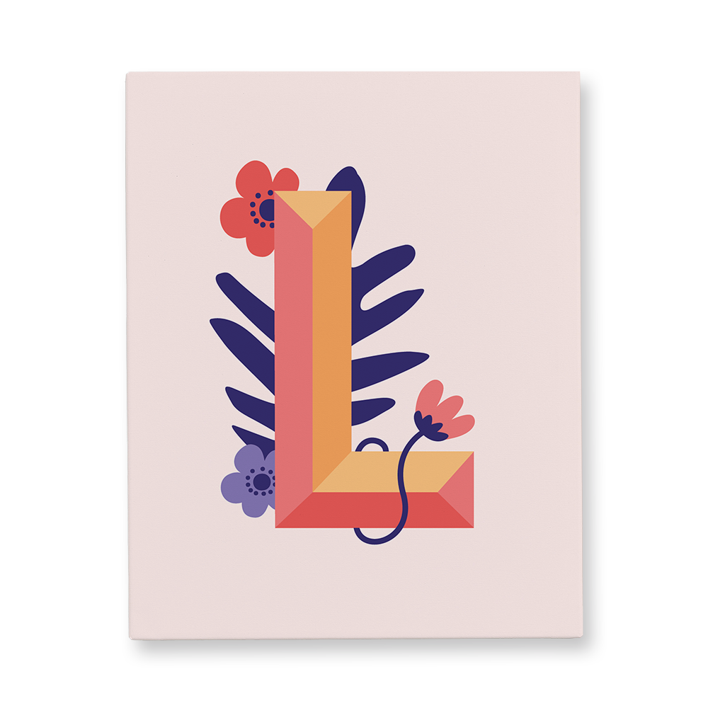 tropical-flowers-letter-l-canvas-wall-art