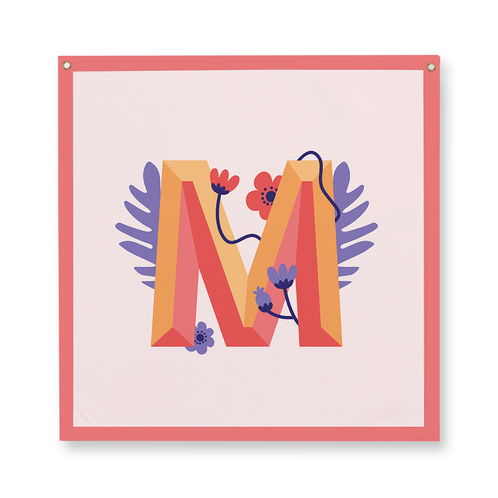 tropical-flowers-letter-m-camp-flag-square