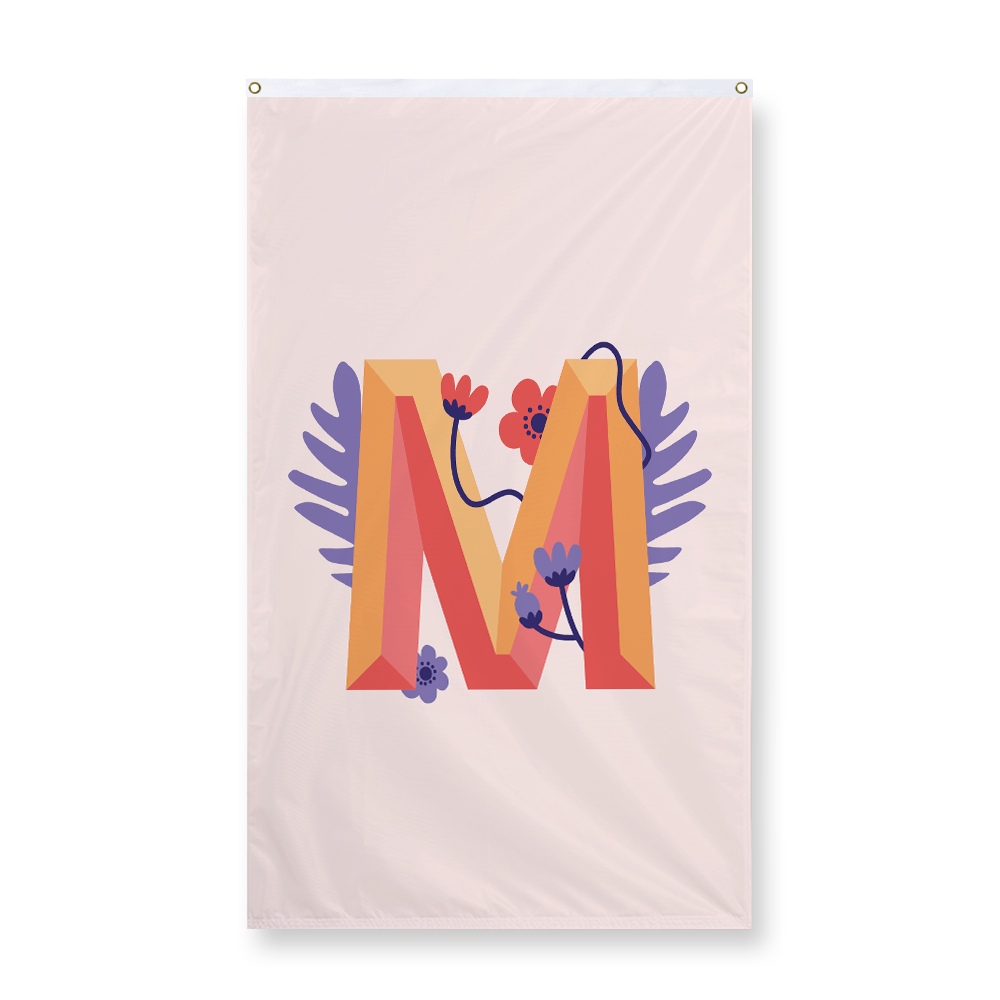 tropical-flowers-letter-m-display-flag