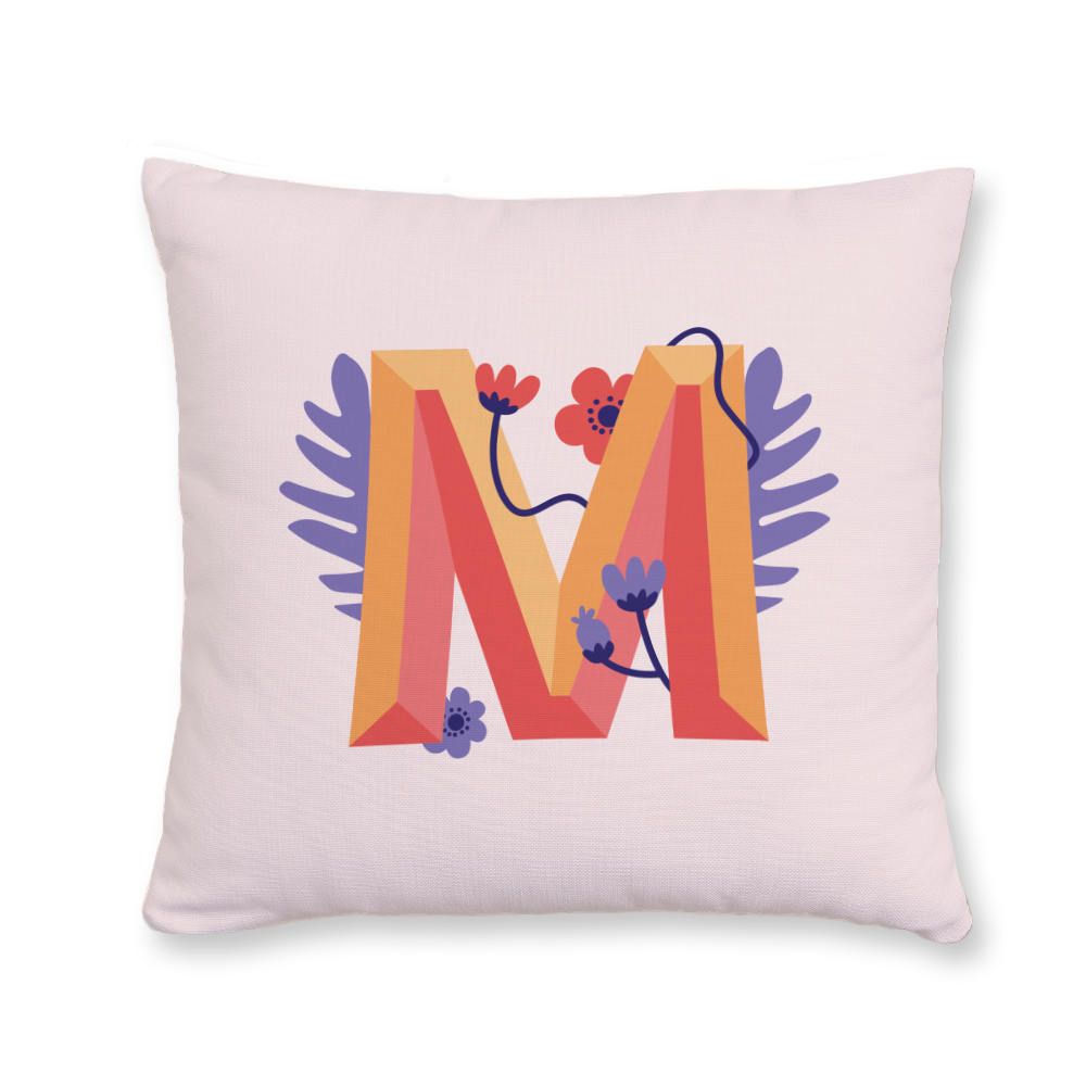 tropical-flowers-letter-m-throw-pillow