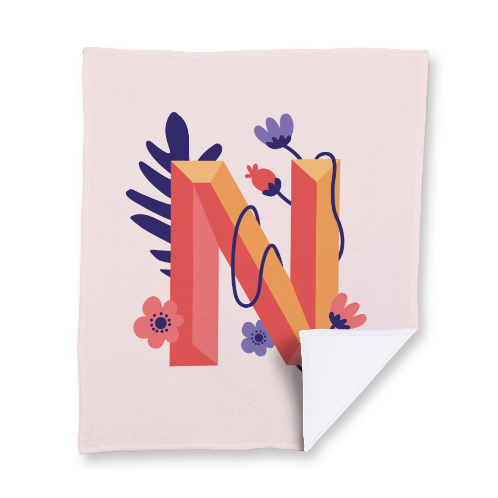 tropical-flowers-letter-n-blanket-velvety