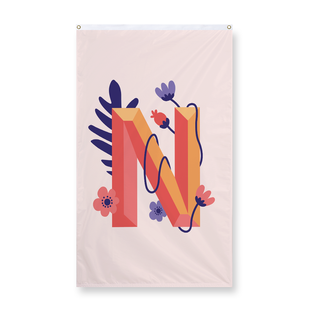 tropical-flowers-letter-n-display-flag