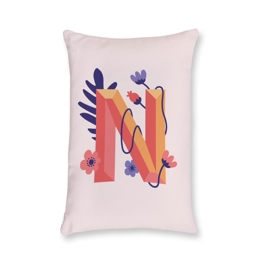 tropical-flowers-letter-n-throw-pillow