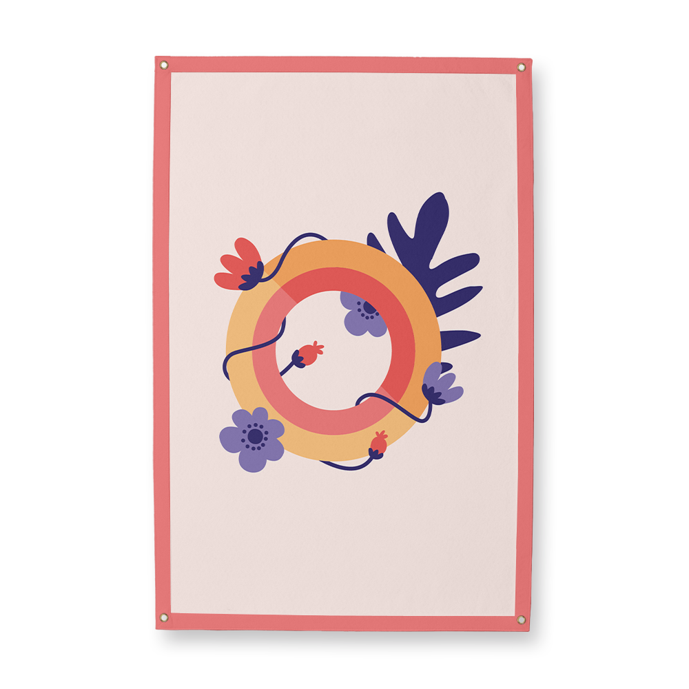 tropical-flowers-letter-o-camp-flag-rectangle