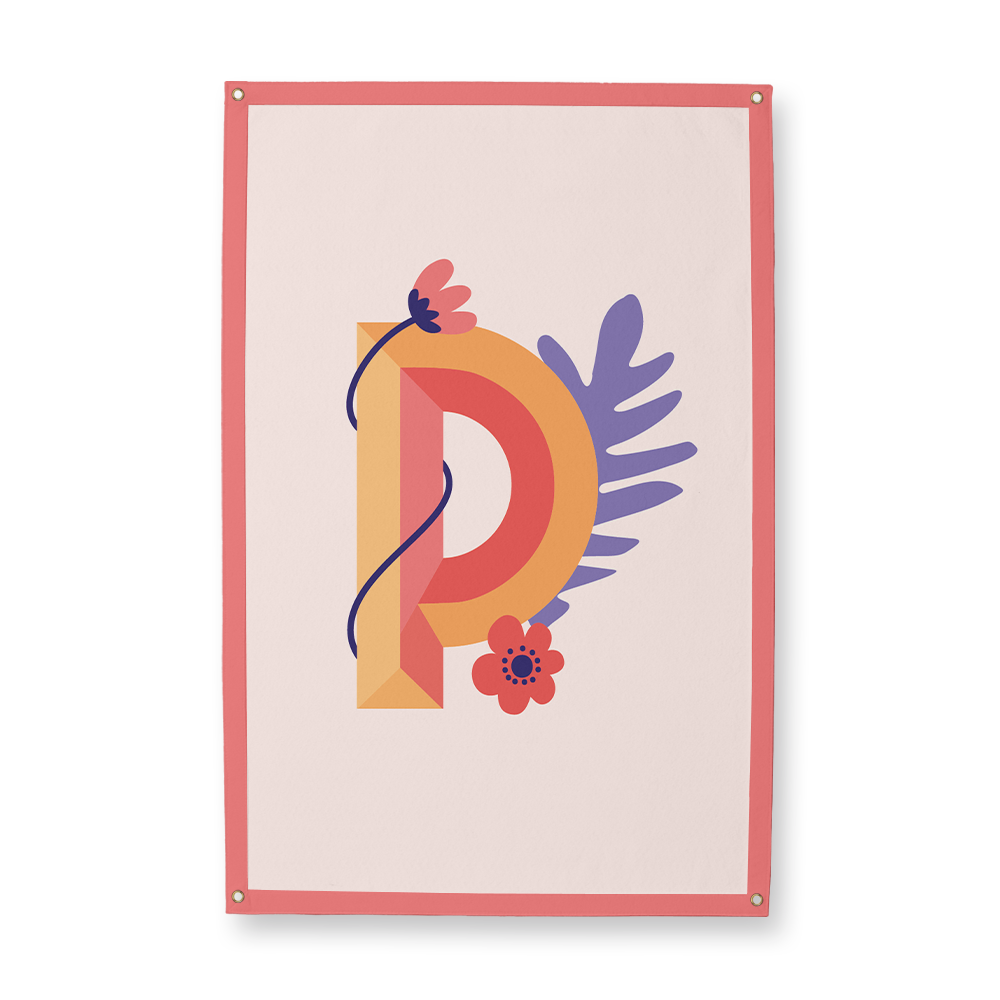 tropical-flowers-letter-p-camp-flag-rectangle