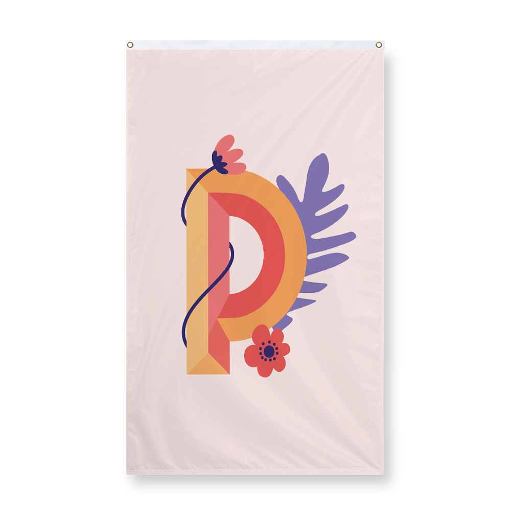 tropical-flowers-letter-p-display-flag