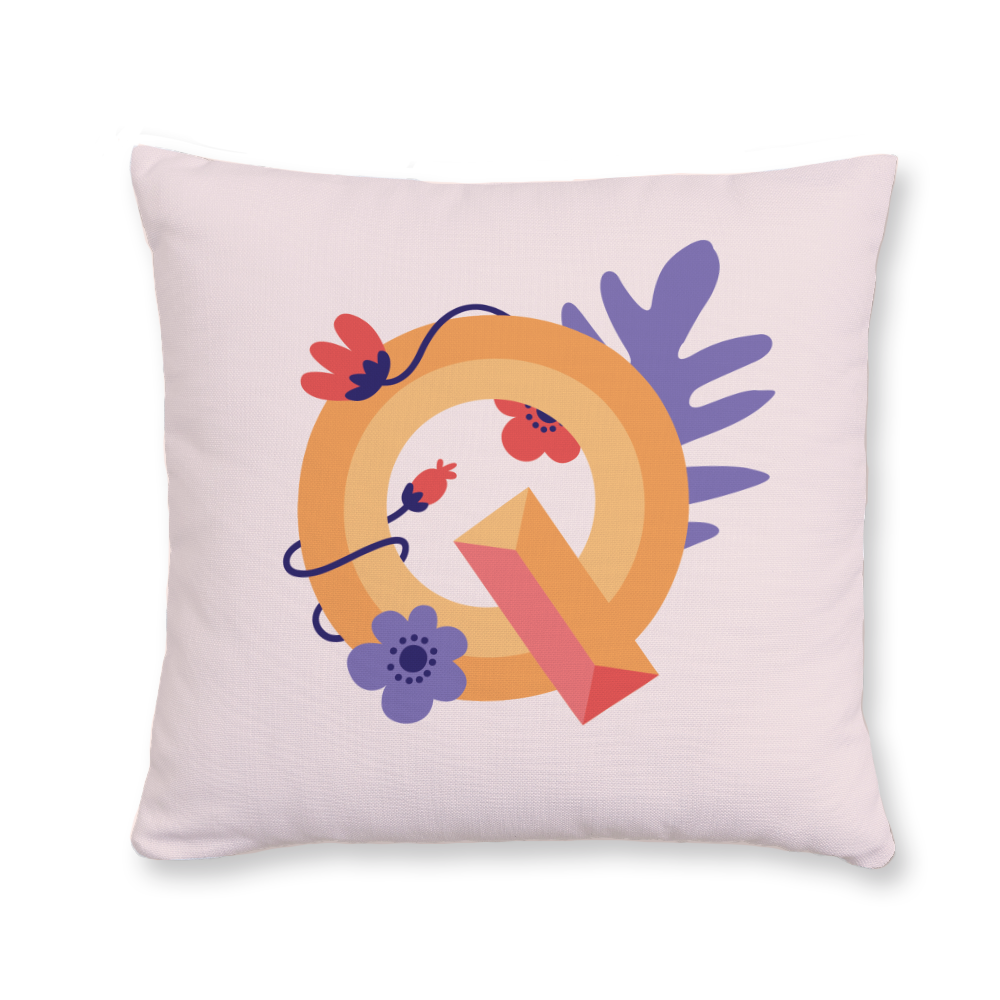 tropical-flowers-letter-q-throw-pillow