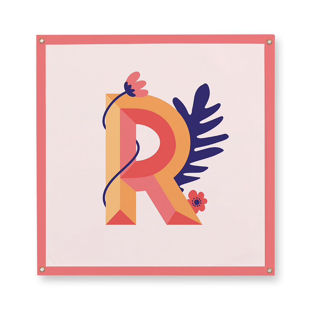 tropical-flowers-letter-r-camp-flag-square