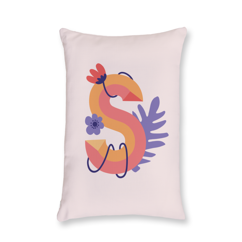 tropical-flowers-letter-s-throw-pillow