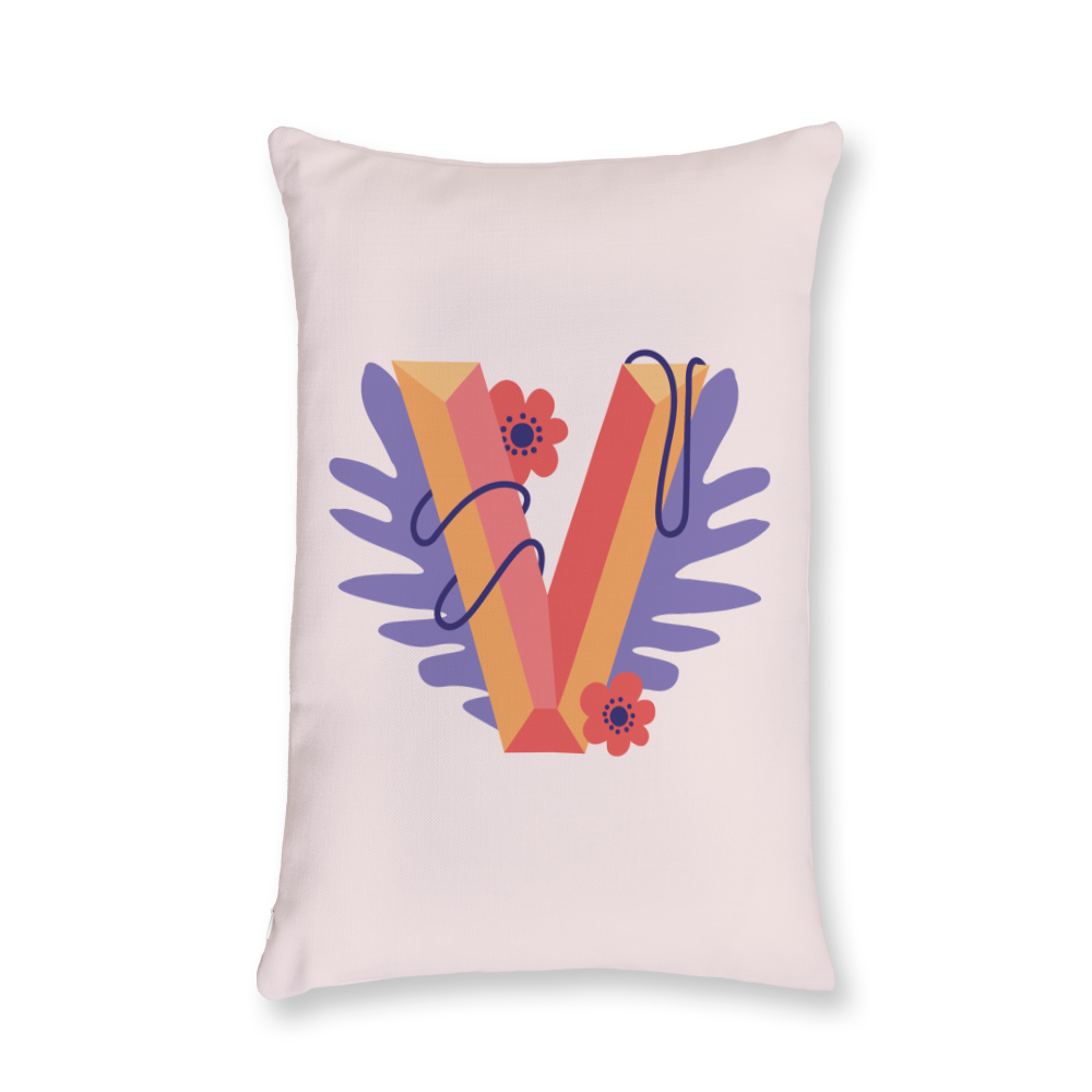 tropical-flowers-letter-v-throw-pillow