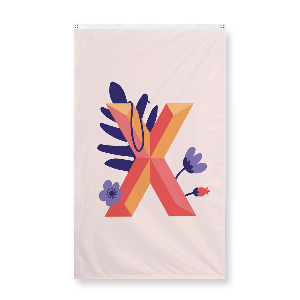 tropical-flowers-letter-x-display-flag