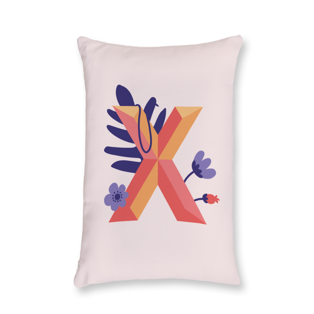 tropical-flowers-letter-x-throw-pillow