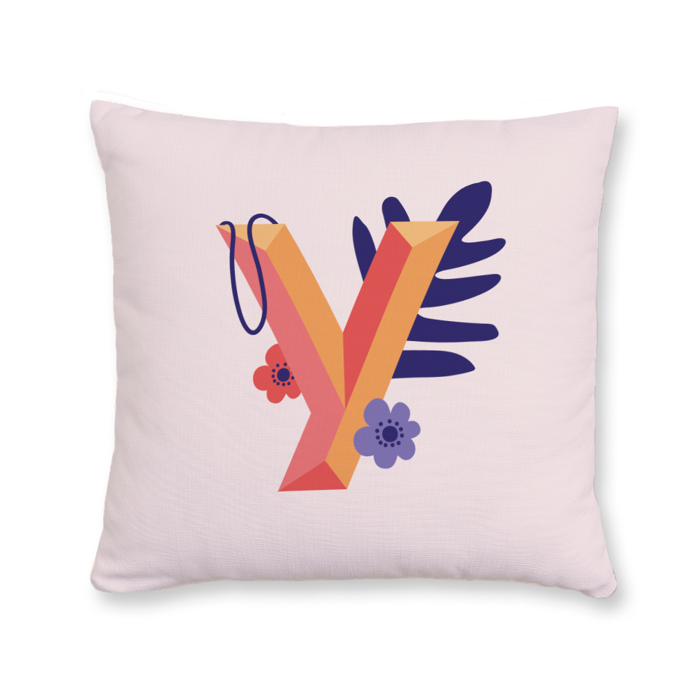 tropical-flowers-letter-y-throw-pillow