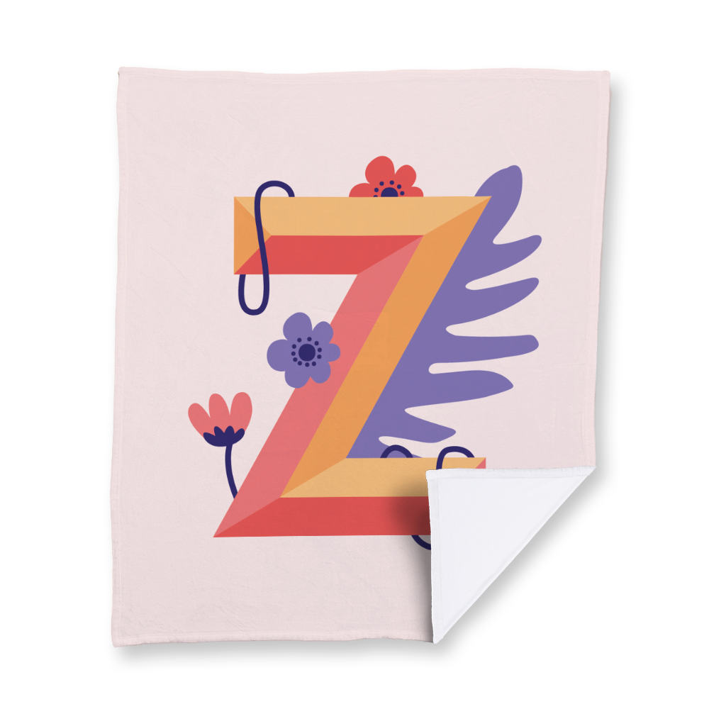 tropical-flowers-letter-z-blanket-velvety