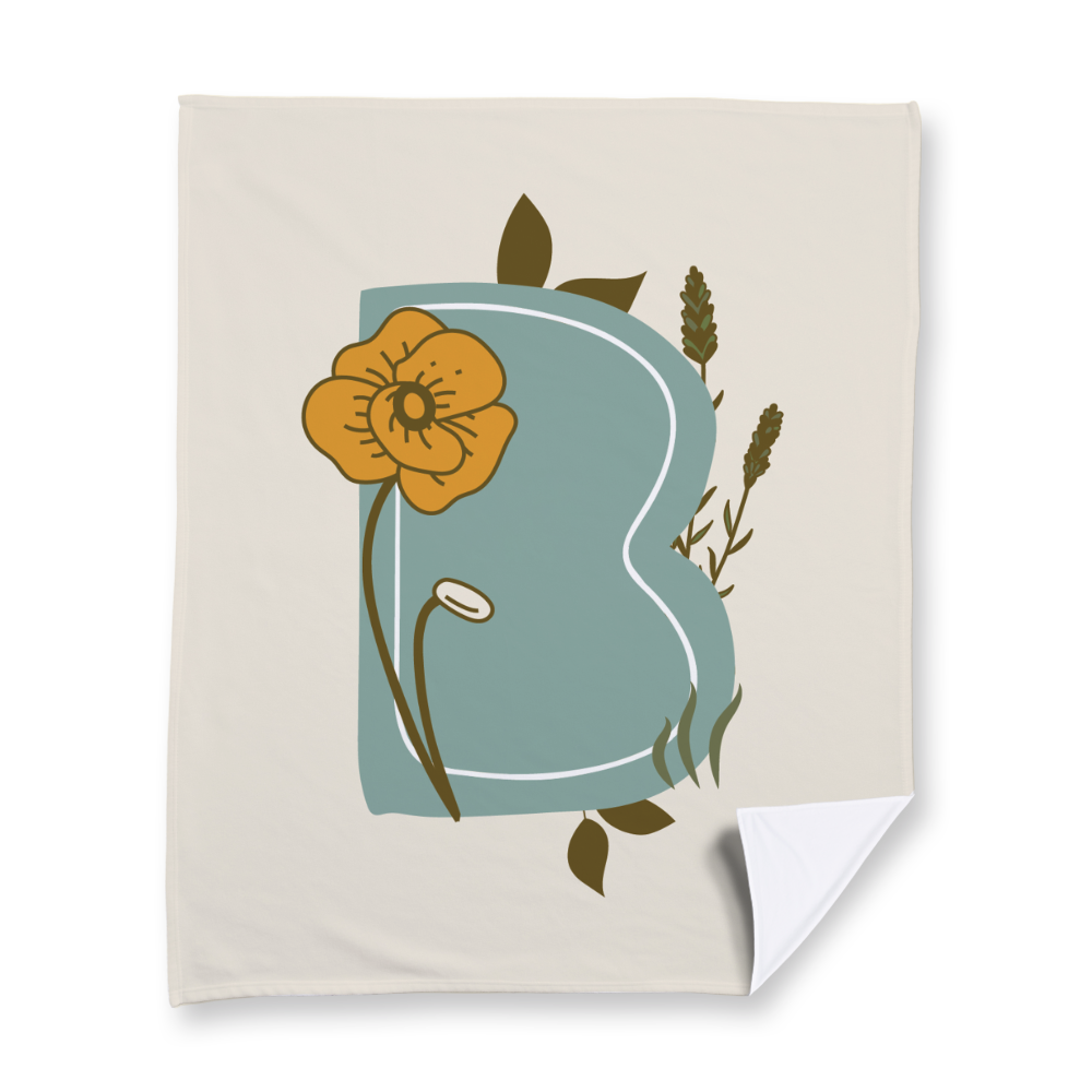 vintage-floral-letter-b-blanket-fleece