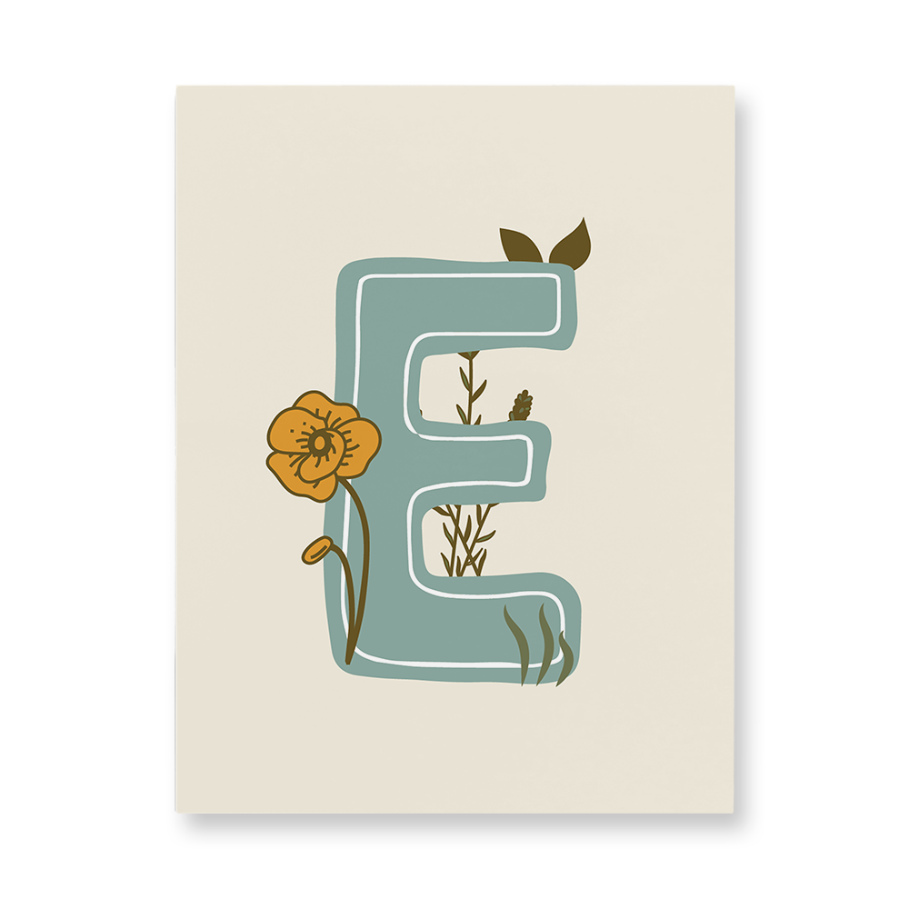 vintage-floral-letter-e-aluminum-wall-art