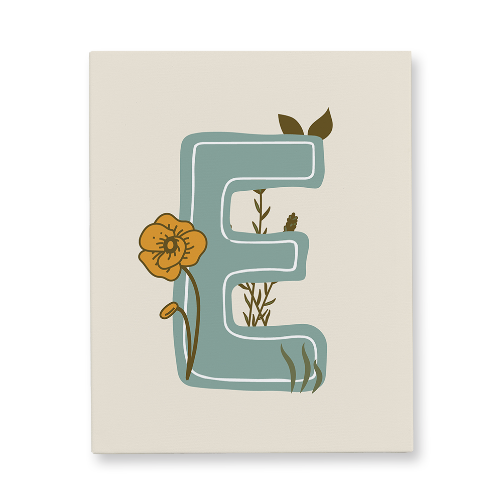 vintage-floral-letter-e-gallery-canvas-wall-art