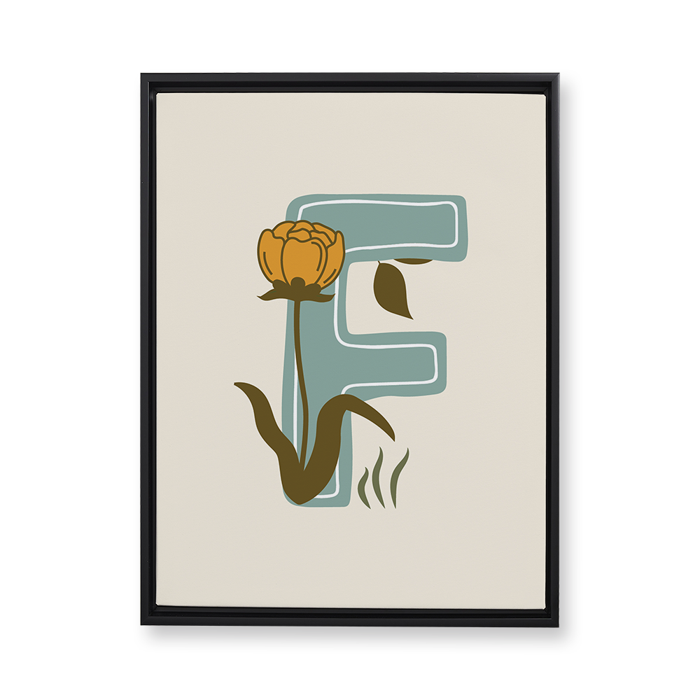 vintage-floral-letter-f-floating-canvas-wall-art
